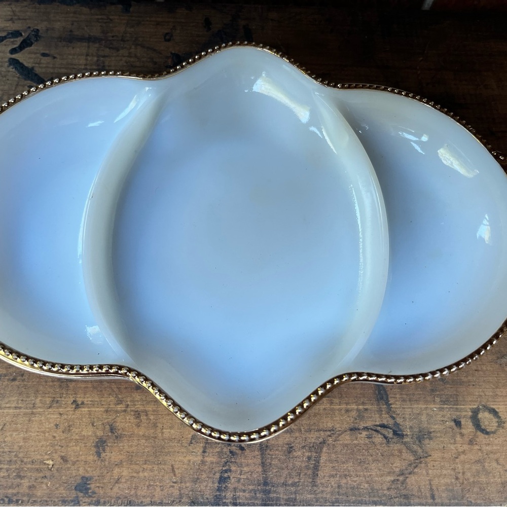 Elegant White and Gold Serving Platter